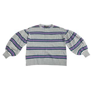 BCBGMAXAZRIA Oversized Cropped Sweater Puff Sleeves Small Merino Wool Blend NWT